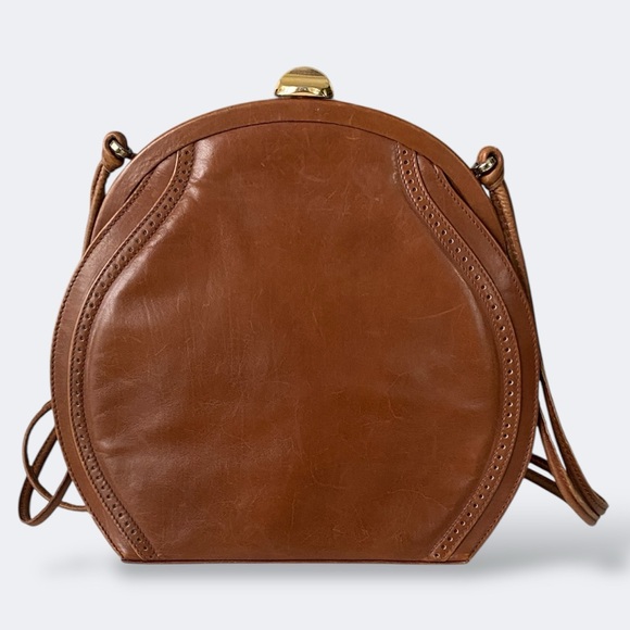 Bally Handbags - Vintage Bally Les Accessoires Dome-Shaped Saddle Leather Bag 1970s Made w COA